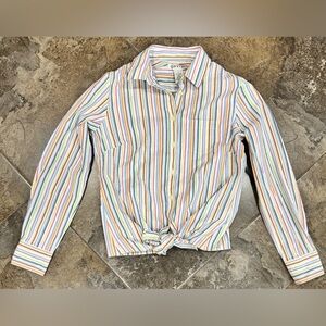 ORVIS Tie Front Button Down Multi-color shirt. Size 4
